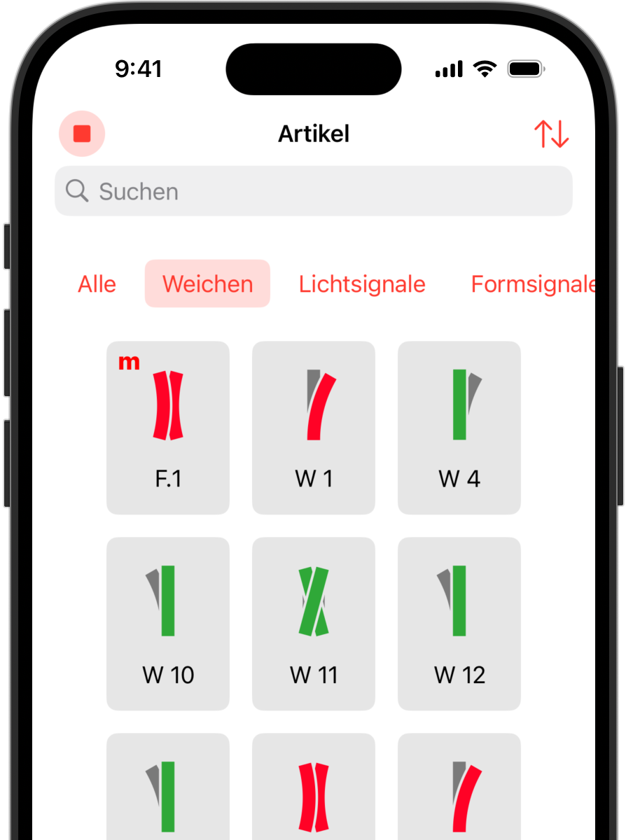 Artikel steuern vom Märklin Central Station mit RailControl Pro auf Mac, iPad und iPhone