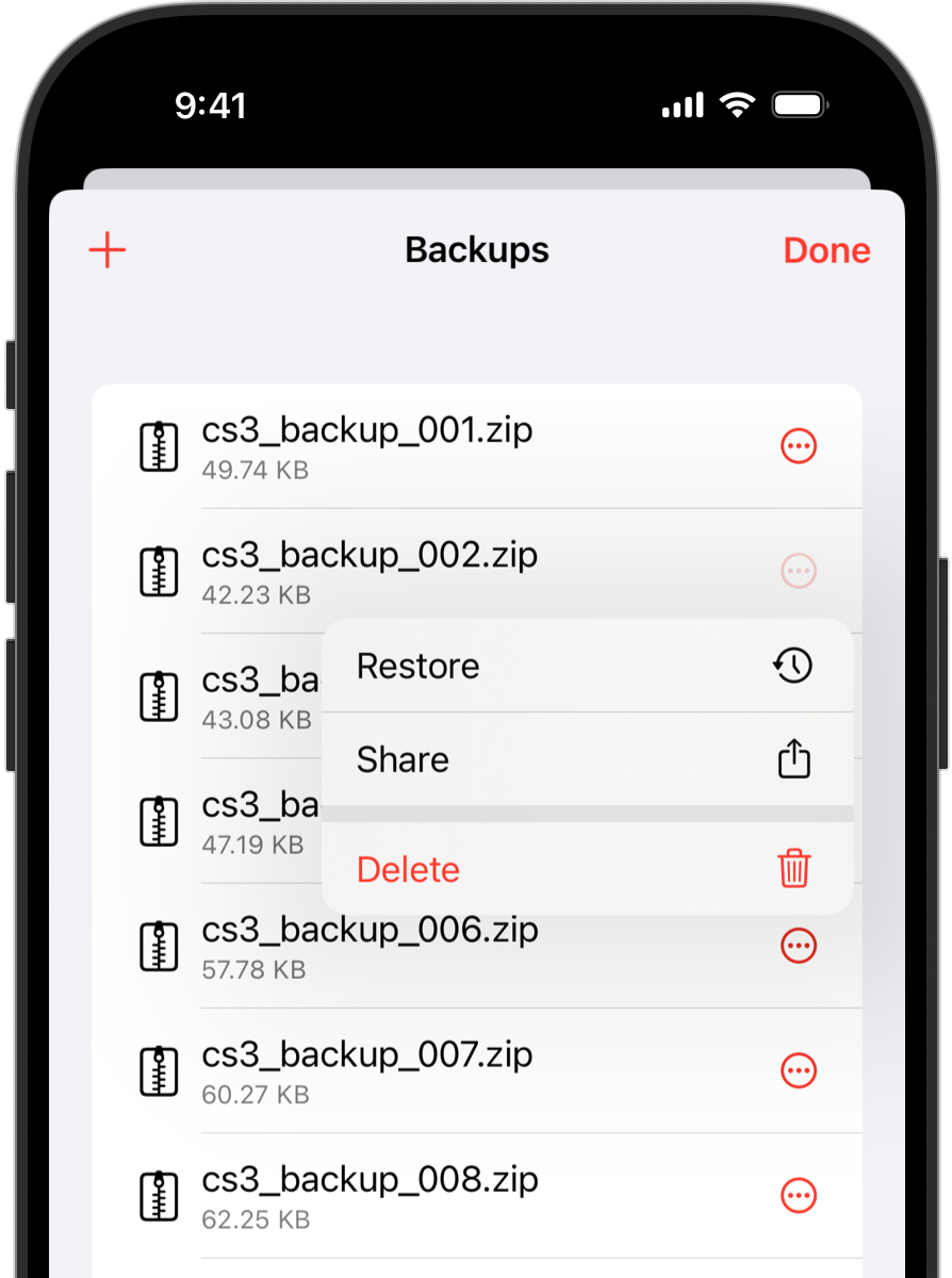 Backup management with RailControl Pro on iPhone for Märklin Central Station 3