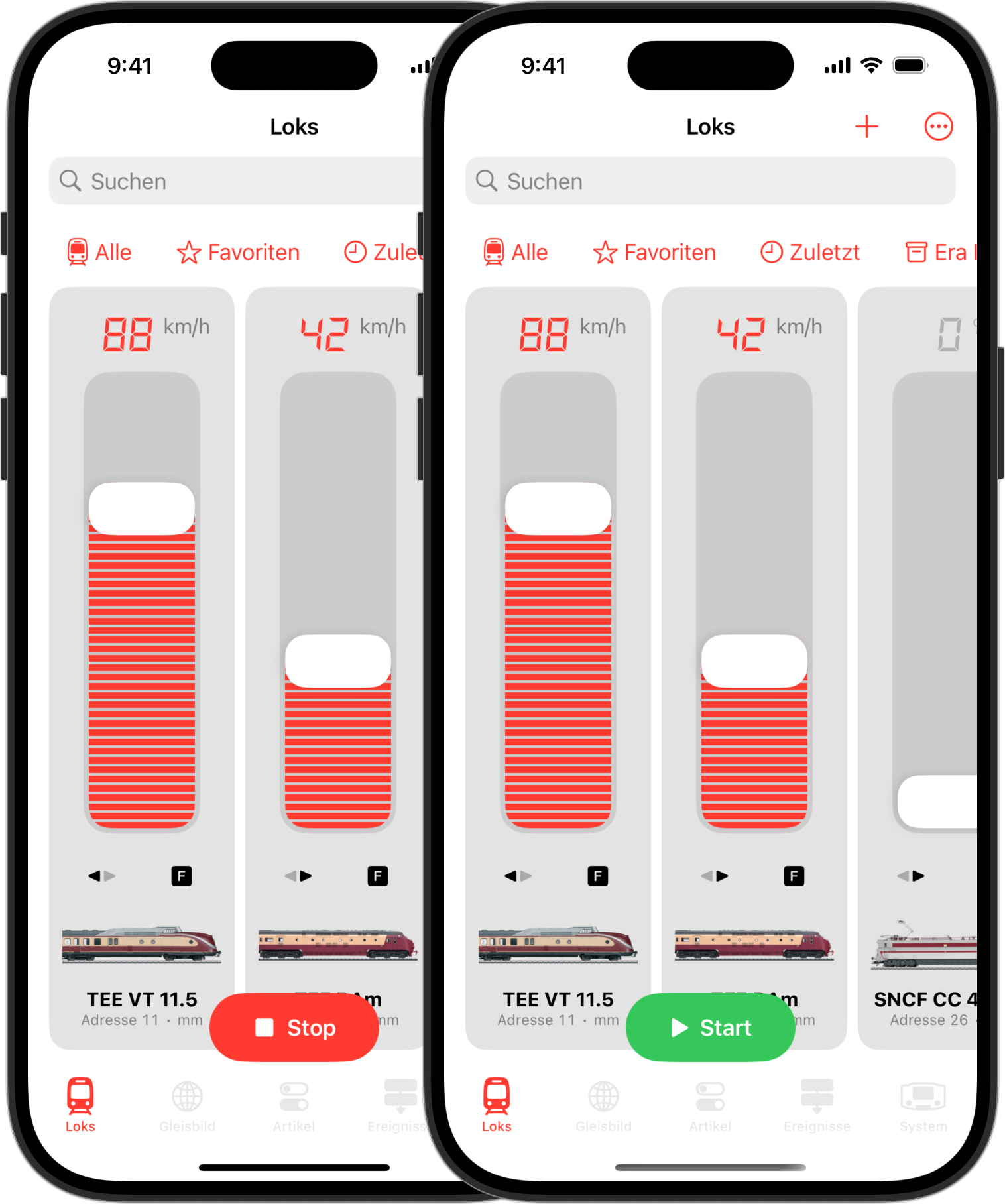 RailControl Pro mit standard Stopp-Taste.