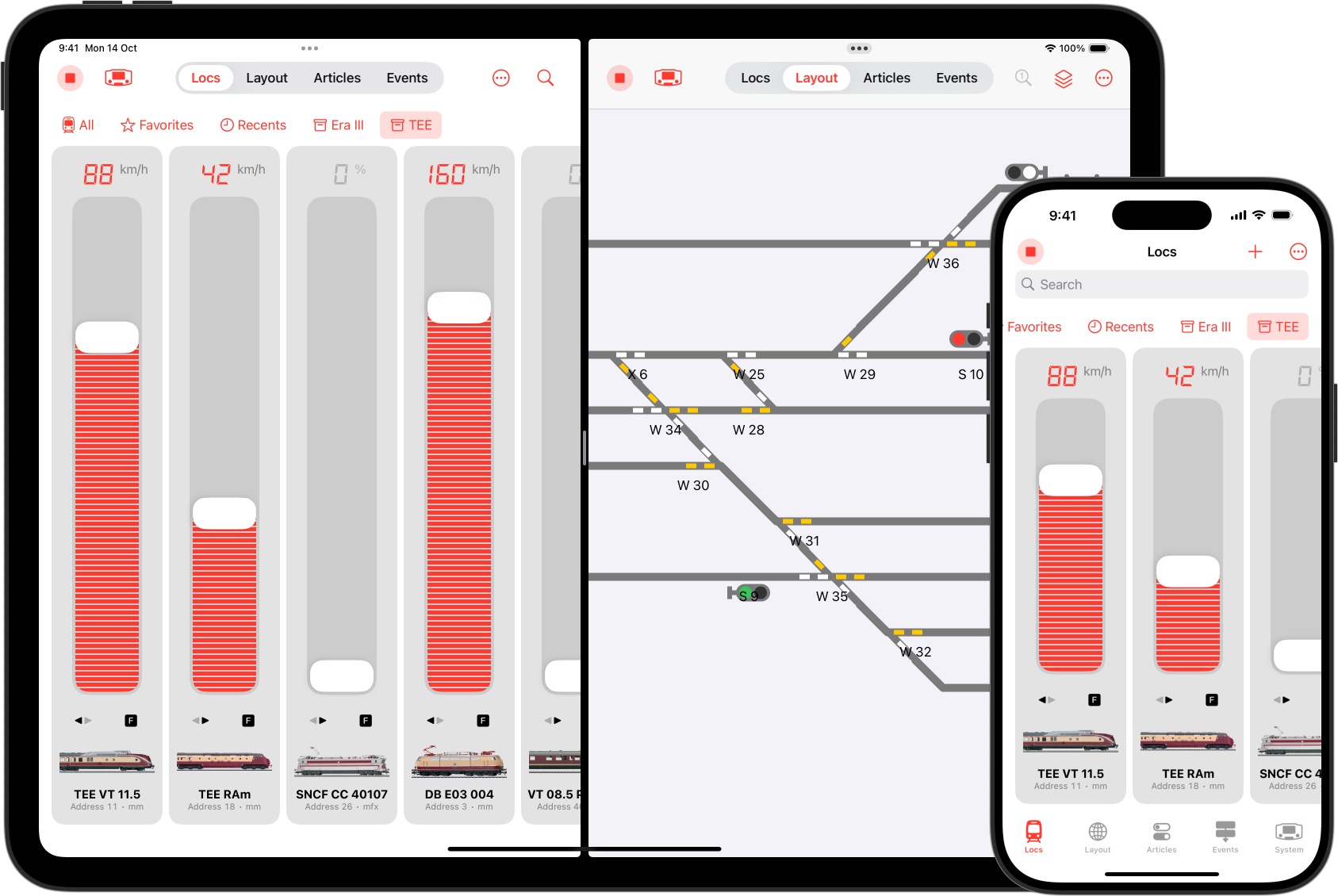 Märklin CS3 connected to Mac, iPad and iPhone with RailControl Pro